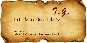 Talián Gusztáv névjegykártya